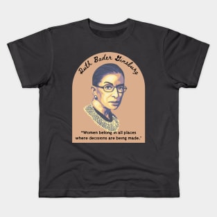 Ruth Bader Ginsburg Portrait and Quote Kids T-Shirt